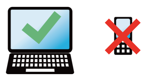 スマホではなくPCを使うイメージ