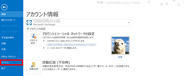 オプションの選択