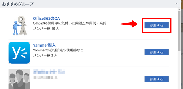 グループの一覧