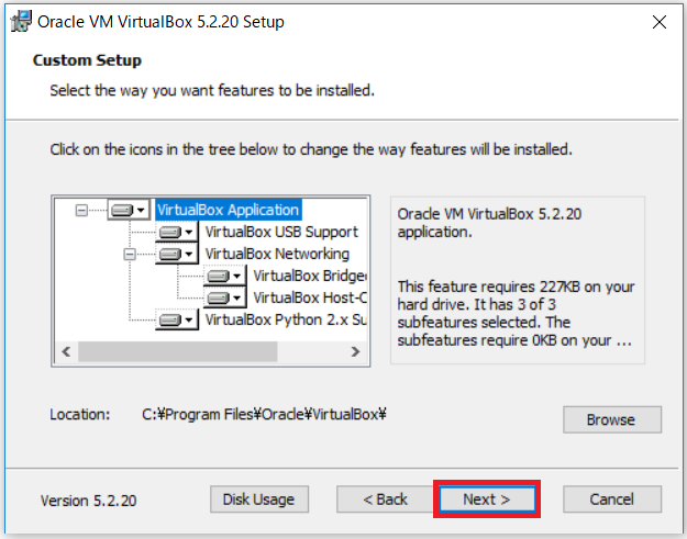 デフォルトのままNextをクリック