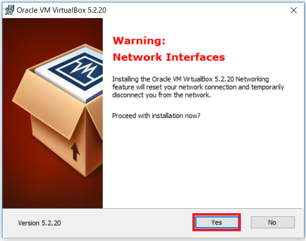 警告文が出るのでYesをクリック