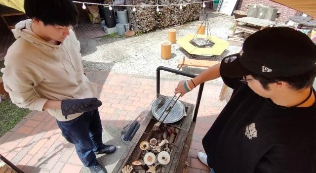 ピザ焼き中の写真